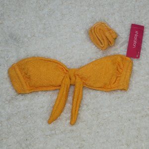 Xhilaration Front Tie Knot Textured Bandeau Bikini